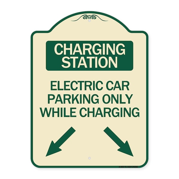 Charging Station Electric Car Parking Only While Charging with Left and Right Down Po, TG-1824-24282